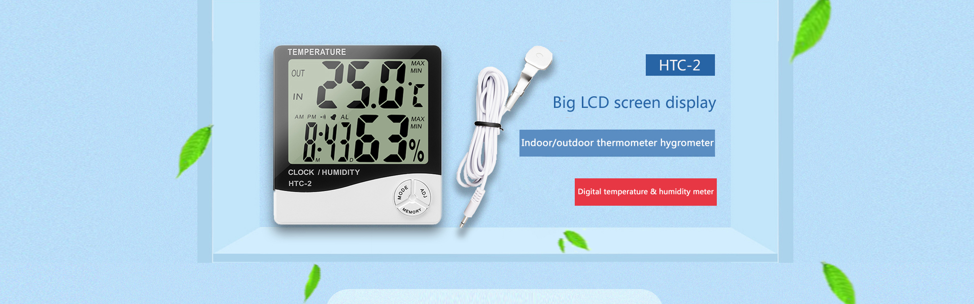 China Customized Digital Temperature Humidity Meter HTC-1 HTC-2