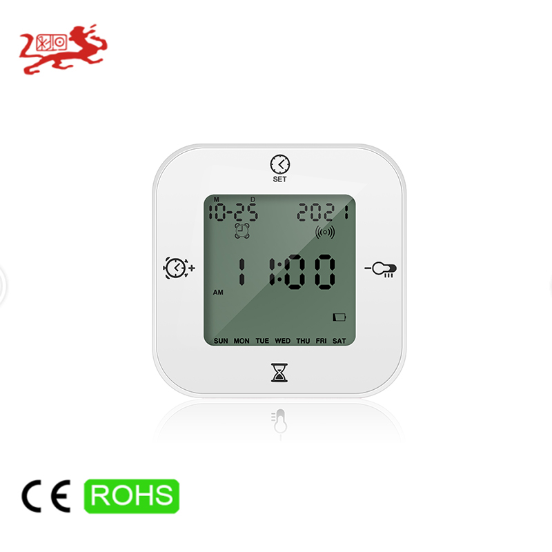 12H/24H Temperature Humidity Desk Atomic Travel Alarm Clock With Backlight